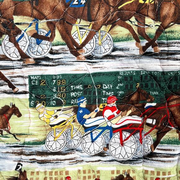 Vintage Harness Racing Quilted Table Runner 29.5" x 14.5" Horse Decor Americana - Picture 8 of 10